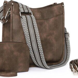 Vegan Leather Crossbody Purses Set for Women Trendy Adjustable Straps